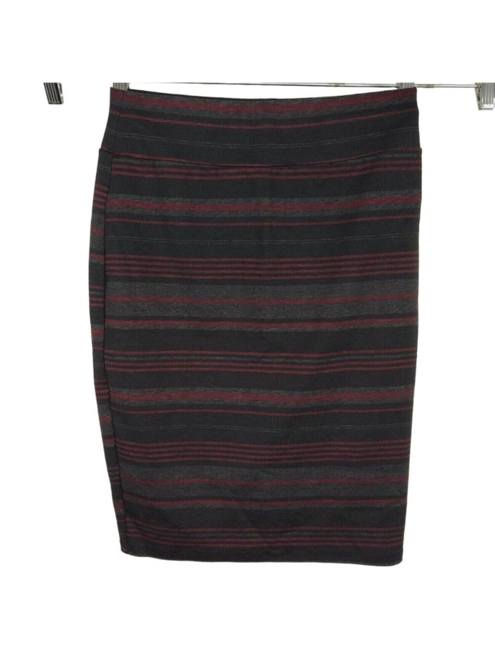 Joe B by Joe Benbasset Pencil Bodycon Skirt Women Size M Black Gray Red Stripe